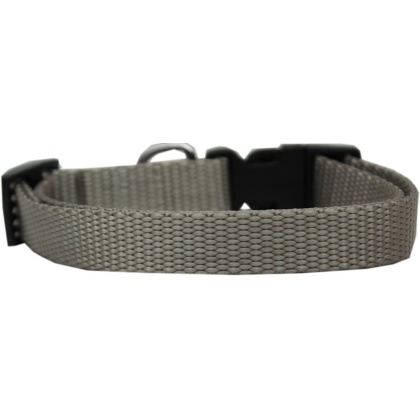 Plain Nylon Cat Safety Collar Silver