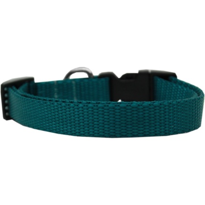 Plain Nylon Cat Safety Collar Teal