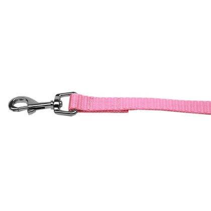 Plain Nylon Pet Leash 1in by 4ft Pink