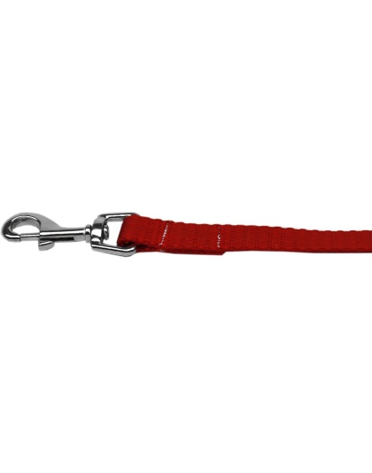 Plain Nylon Pet Leash 1in by 4ft Red