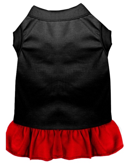 Plain Pet Dress Black with Red Lg