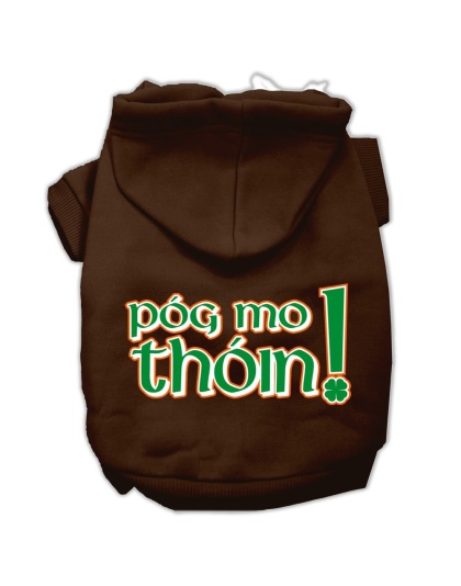 Pog Mo Thoin Screen Print Pet Hoodies Brown Size Lg