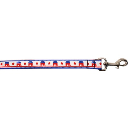 Political Nylon Republican Pet Leash 1in by 4ft