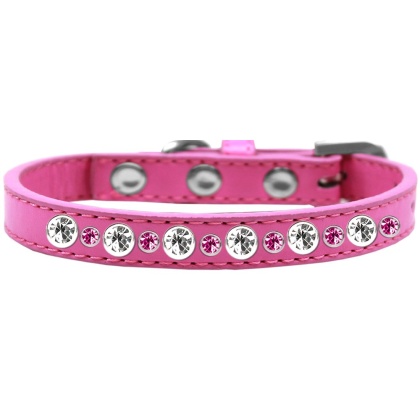 Posh Jeweled Dog Collar Bright Pink Size 10