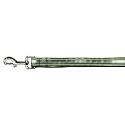 Preppy Stripes Nylon Ribbon Collars Green/White 1 wide 4ft Lsh