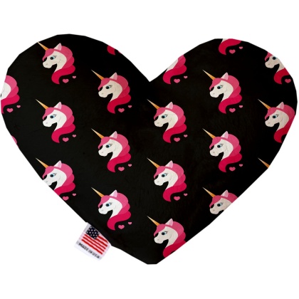 Pretty Pink Unicorns 6 inch Canvas Heart Dog Toy