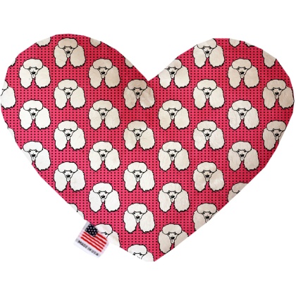 Pretty Poodles 6 inch Canvas Heart Dog Toy