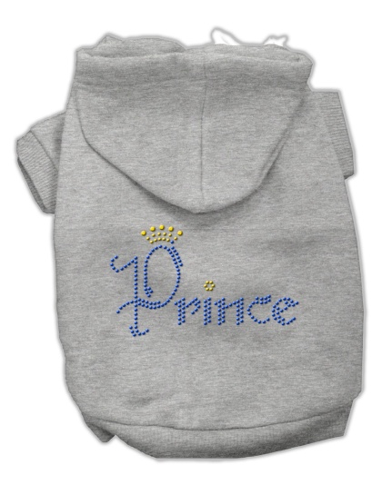 Prince Rhinestone Hoodies Grey L