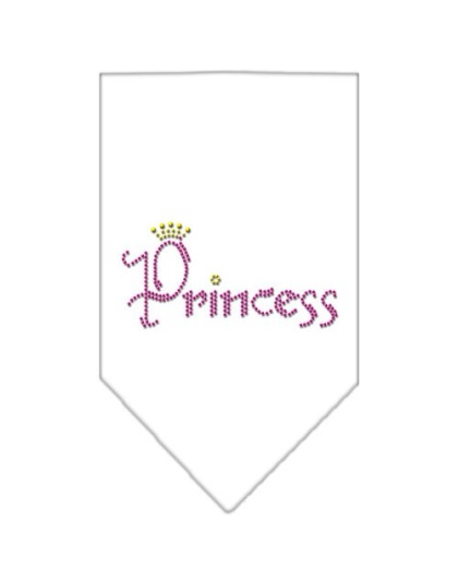 Princess Rhinestone Bandana White Large