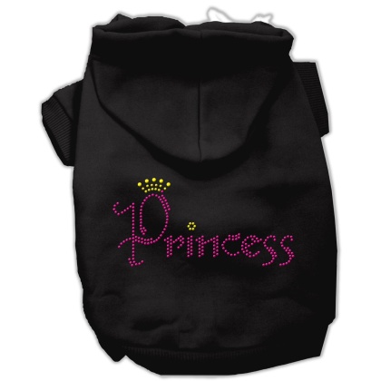 Princess Rhinestone Hoodies Black L