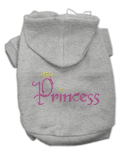 Princess Rhinestone Hoodies Grey L