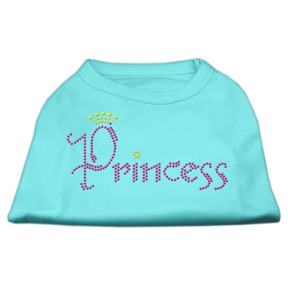 Princess Rhinestone Shirts Aqua L