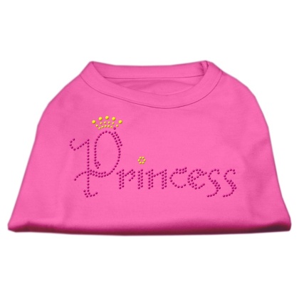 Princess Rhinestone Shirts Bright Pink L