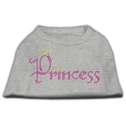 Princess Rhinestone Shirts Grey L