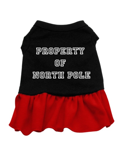 Property of North Pole Screen Print Dress Black with Red Lg