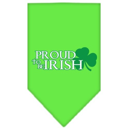 Proud to be Irish Screen Print Bandana Lime Green Large