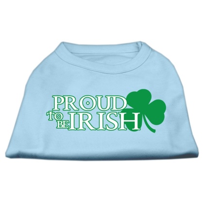 Proud to be Irish Screen Print Shirt Baby Blue Lg