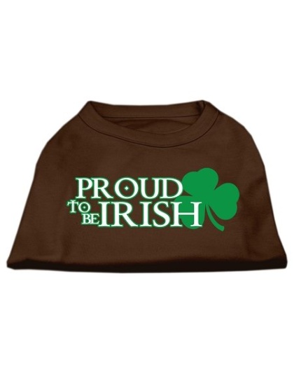 Proud to be Irish Screen Print Shirt Brown Lg