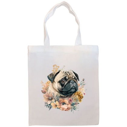 Pug Canvas Tote Bag Style4