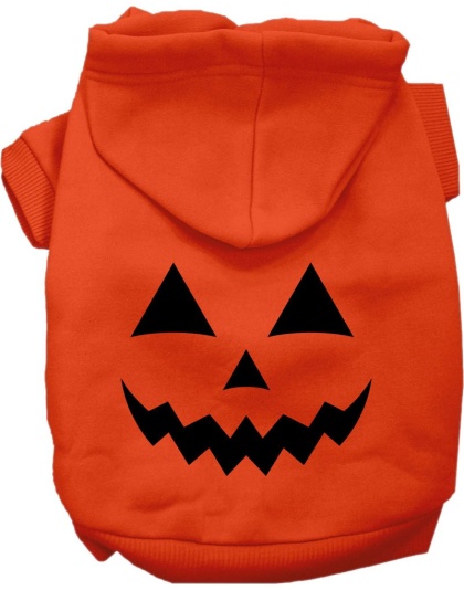 Pumpkin Face Him Costume Screen Print Dog Hoodie Orange Size XS