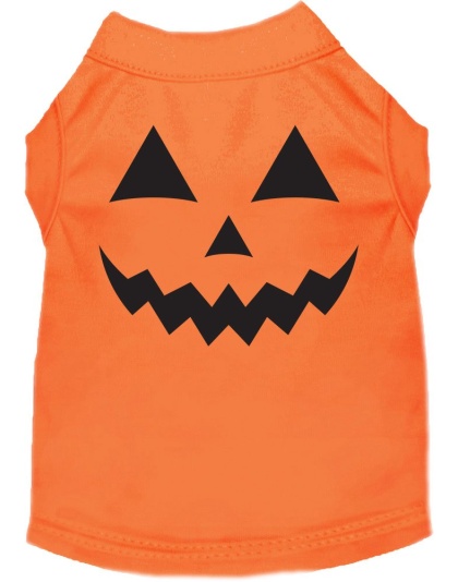 Pumpkin Face Him Costume Screen Print Dog Shirt Orange Size XS