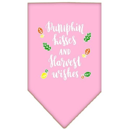 Pumpkin Kisses Screen Print Bandana Light Pink Large