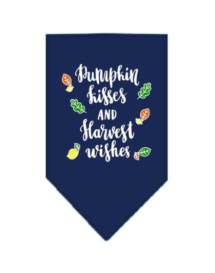 Pumpkin Kisses Screen Print Bandana Navy Blue large