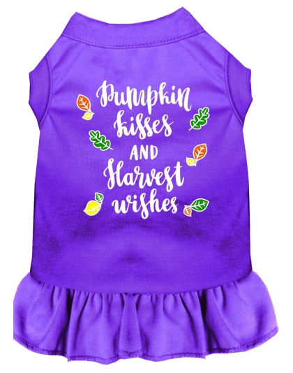 Pumpkin Kisses Screen Print Dog Dress Purple 4X (22)