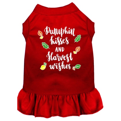 Pumpkin Kisses Screen Print Dog Dress Red 4X (22)