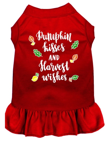 Pumpkin Kisses Screen Print Dog Dress Red 4X (22)