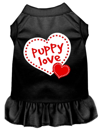 Puppy Love Screen Print Dress Black 4X (22)