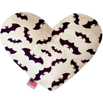 Purple Bats 6 Inch Canvas Heart Dog Toy