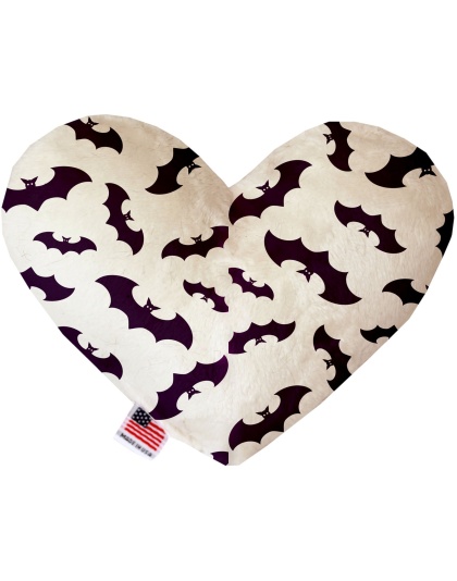 Purple Bats 6 Inch Canvas Heart Dog Toy