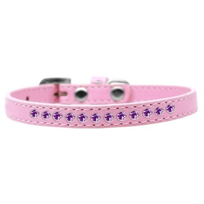 Purple Crystal Size 10 Light Pink Puppy Collar