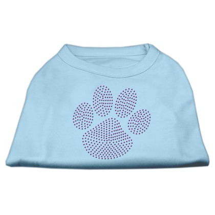 Purple Paw Rhinestud Shirts Baby Blue L