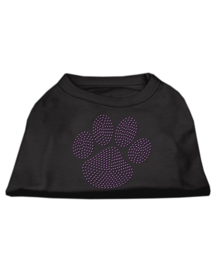 Purple Paw Rhinestud Shirts Black L