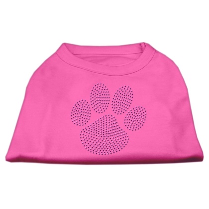 Purple Paw Rhinestud Shirts Bright Pink L