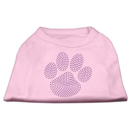 Purple Paw Rhinestud Shirts Light Pink L