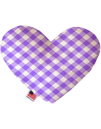 Purple Plaid 6 inch Canvas Heart Dog Toy