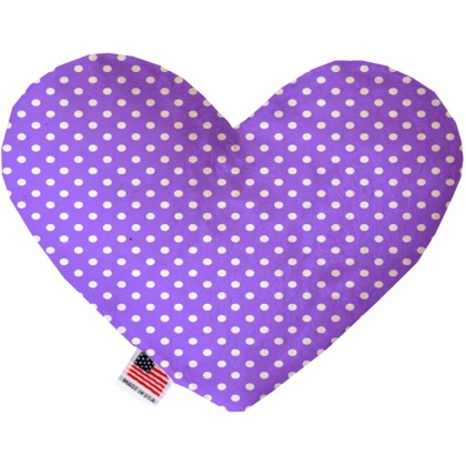 Purple Polka Dots 6 inch Canvas Heart Dog Toy