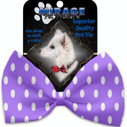 Purple Polka Dots Pet Bow Tie