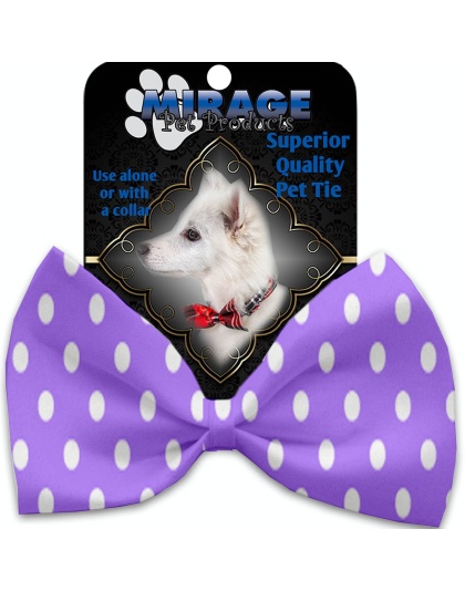 Purple Polka Dots Pet Bow Tie