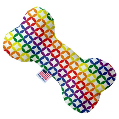 Rainbow Bright Diamonds 10 inch Canvas Bone Dog Toy