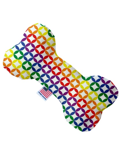 Rainbow Bright Diamonds 10 inch Canvas Bone Dog Toy