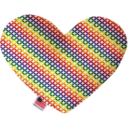 Rainbow Bright Diamonds 6 inch Canvas Heart Dog Toy