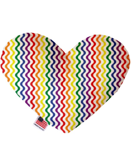 Rainbow Fun Stripes 6 inch Canvas Heart Dog Toy