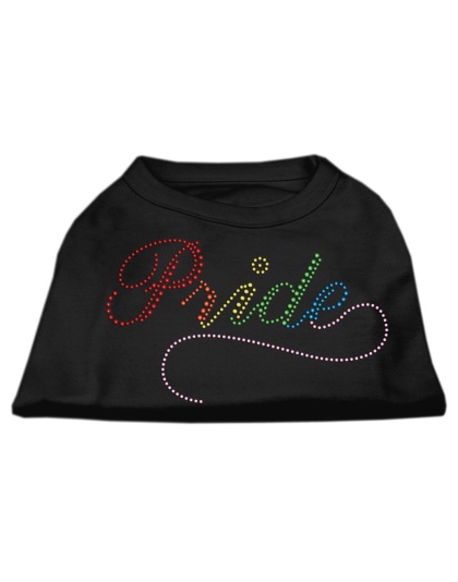 Rainbow Pride Rhinestone Shirts Black XS