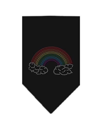 Rainbow Rhinestone Bandana Black Large