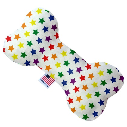 Rainbow Stars 10 inch Canvas Bone Dog Toy