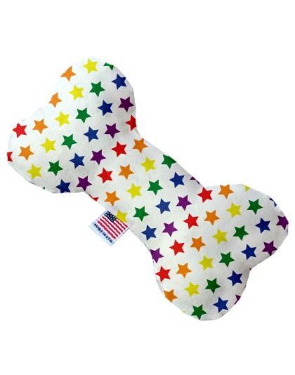 Rainbow Stars 10 inch Canvas Bone Dog Toy